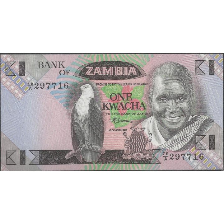 Zambia, 1 Kwacha ND1980-88 P23b