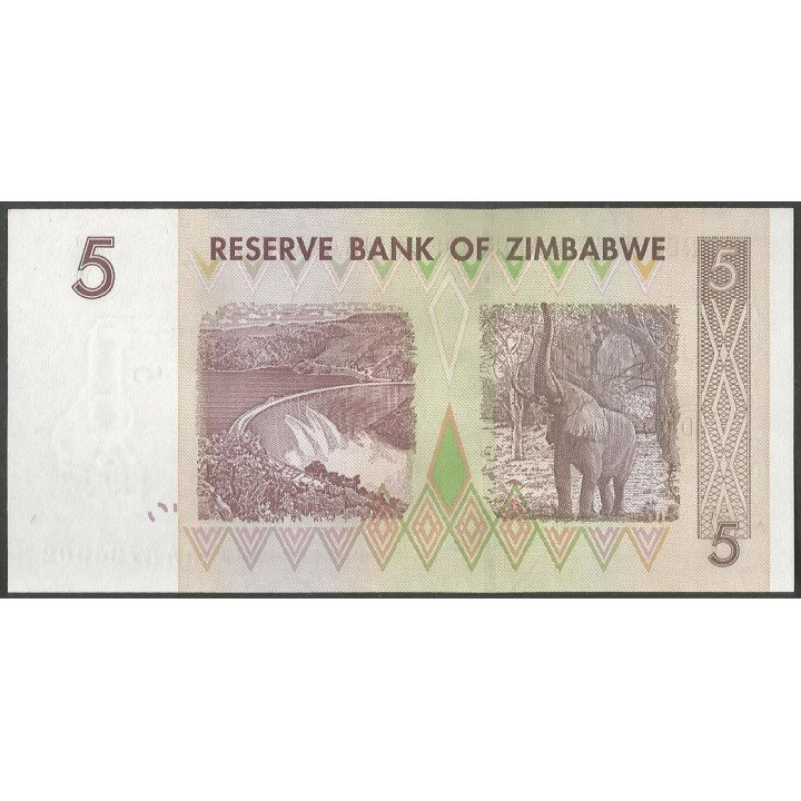 Zimbabwe, 5 Dollars 2007 P66