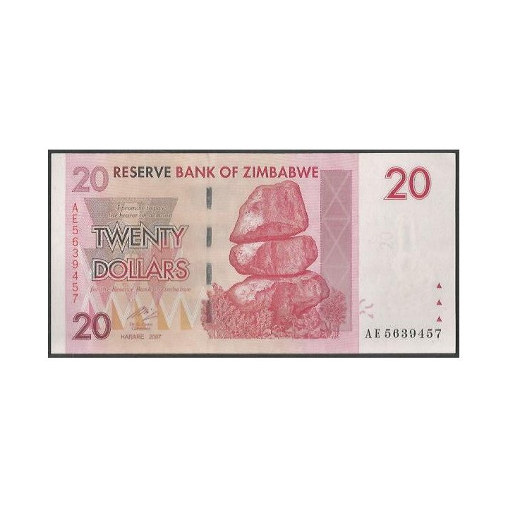 Zimbabwe, 20 Dollars 2007 P68