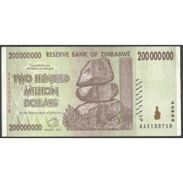 Zimbabwe, 200.000.000 Dollars 2008 P81