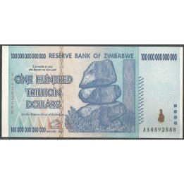 Zimbabwe, 100.000.000.000.000 Dollars 2008 P91