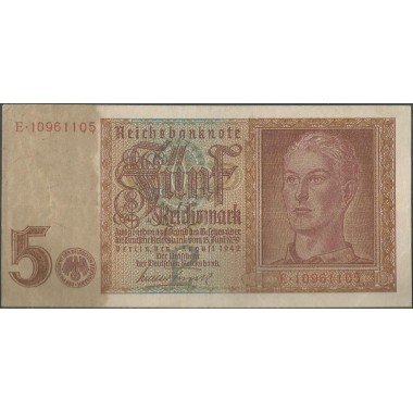 Alemania 3° Reich, 5 Reichsmark 1 Ago 1942 P186a