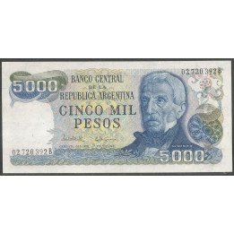 Argentina, 5.000 Pesos ND1977-83 Serie B P305b(1)