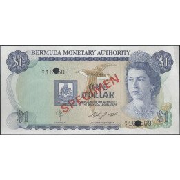 Bermuda, 1 Dollar 1 May 1984 Specimen P28bS