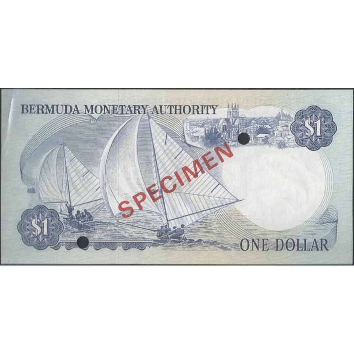 Bermuda, 1 Dollar 1 May 1984 Specimen P28bS