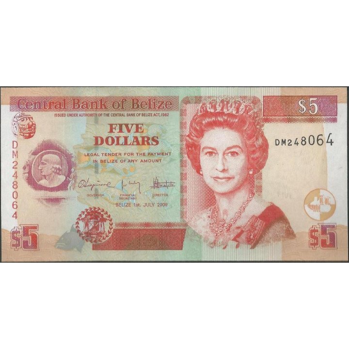 Belize, 5 Dollars 1 Jul 2009 P67d