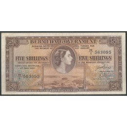 Bermuda, 5 Shillings 1 May 1957 P18b