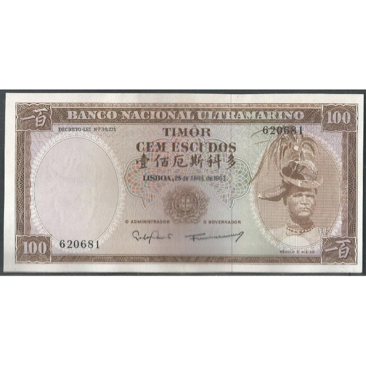 Timor, 100 Escudos 25 Abr 1963 P28a6