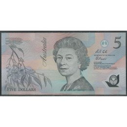 Australia, 5 Dollars ND1992 AB Negra P50a1