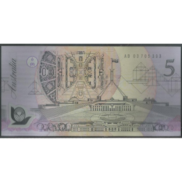 Australia, 5 Dollars ND1992 AB Negra P50a1