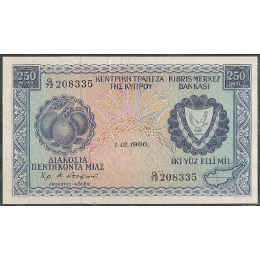 Chipre, 250 Mils 1 Dic 1980 P41c