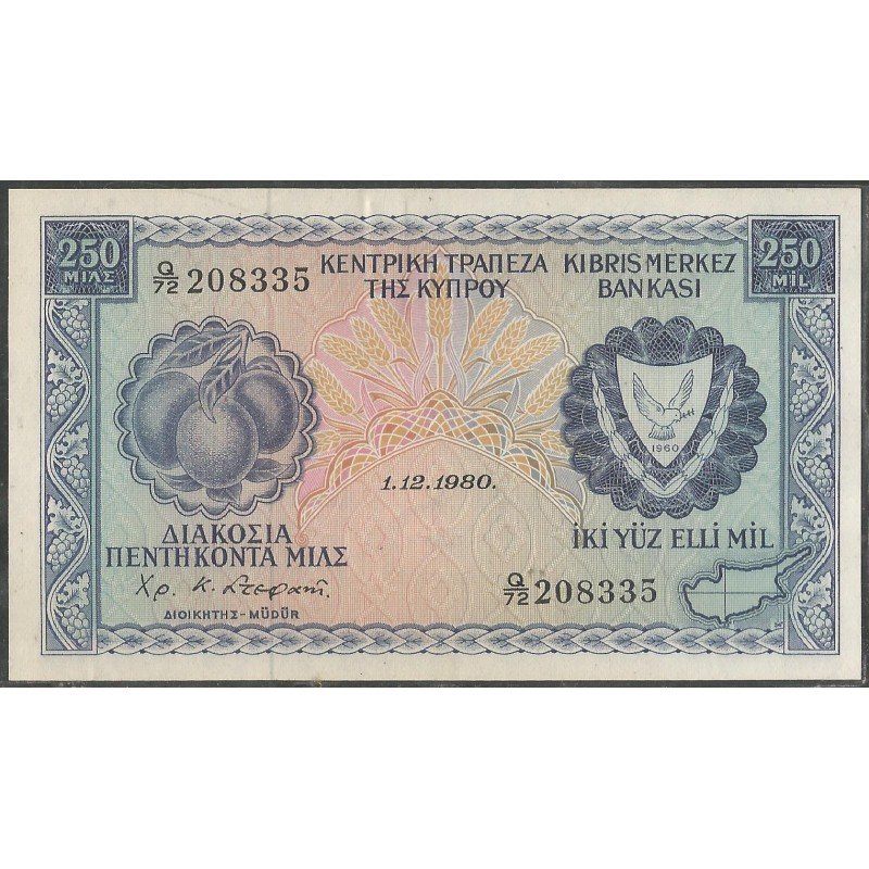 Chipre, 250 Mils 1 Dic 1980 P41c