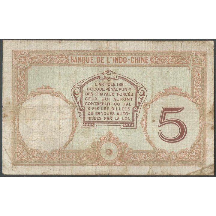 Nueva Caledonia, 5 Francs ND1926 P36b2