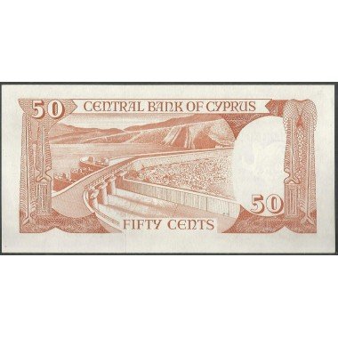 Chipre, 50 Cents 1 Nov 1989 P52