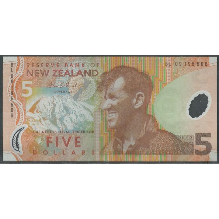 Nueva Zelanda, 5 Dollars 2009 P185b