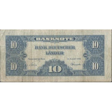 Alemania Federal, 10 Mark 22 Ago 1949 P16a