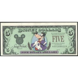 Disney, 5 Dollars 1997 Goofy Serie AA 25° Aniv DIS048
