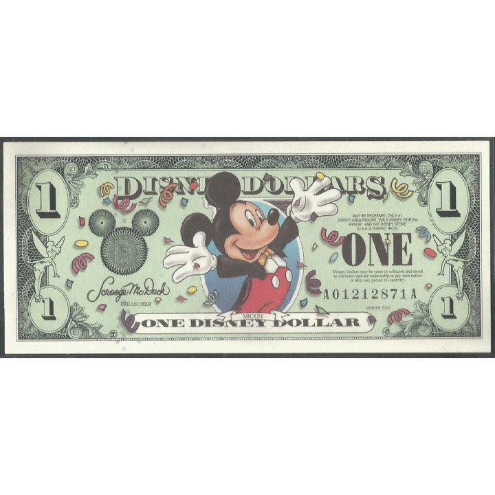 Disney, 1 Dollar 2000 Mickey Serie AA DIS065