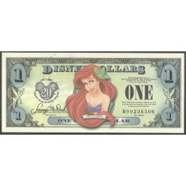 Disney, 1 Dollar 2007 Ariel Serie D DIS128