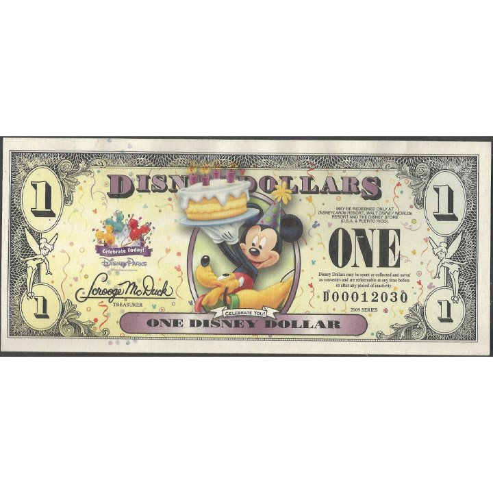 Disney, 1 Dollar 2009 Mickey - Pluto Serie D DIS155