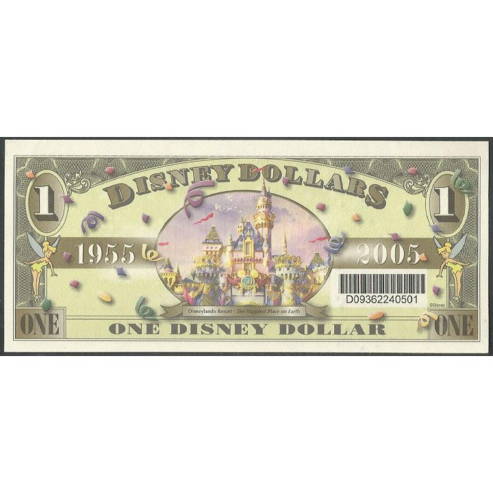 Disney, 1 Dollar 2005 Dumbo 50° Aniversario Codigo de barras DIS095 Legacy 58PPQ