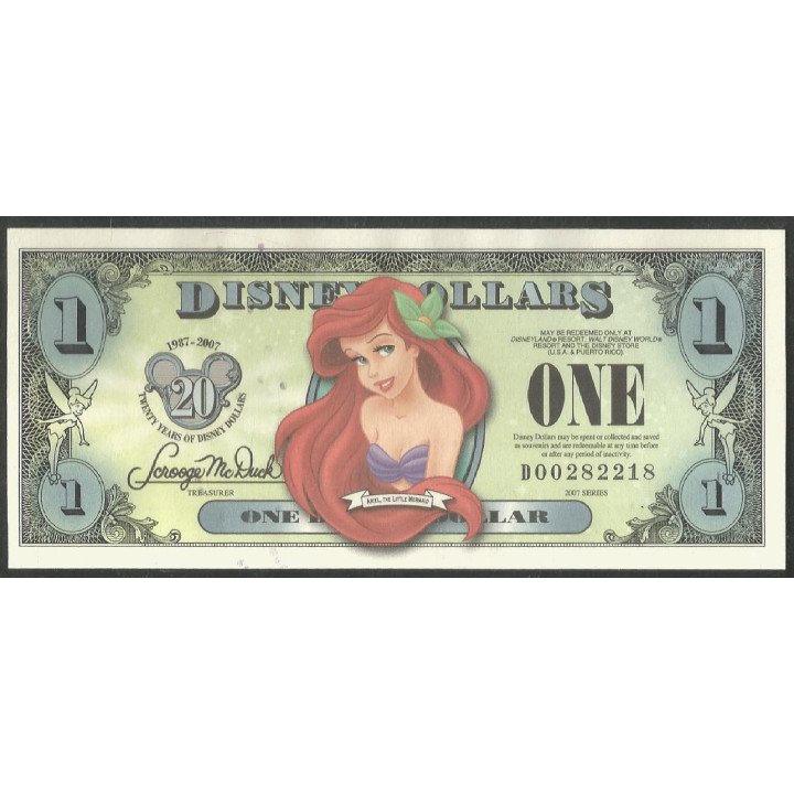 Disney, 1 Dollar 2007 Ariel Serie D DIS128 PMG65EPQ