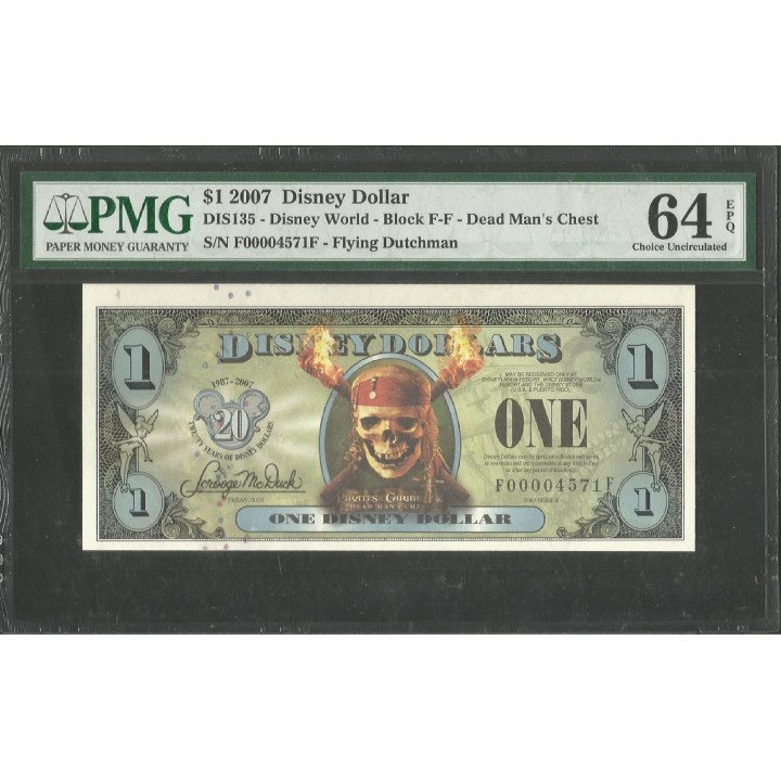 Disney, 1 Dollar 2007 Dead Man Serie FF DIS135 PMG64EPQ