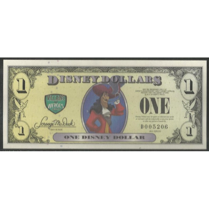Disney, 1 Dollar 2013 Captain Hook - Peter Pan D DIS164 PCGS65PPQ