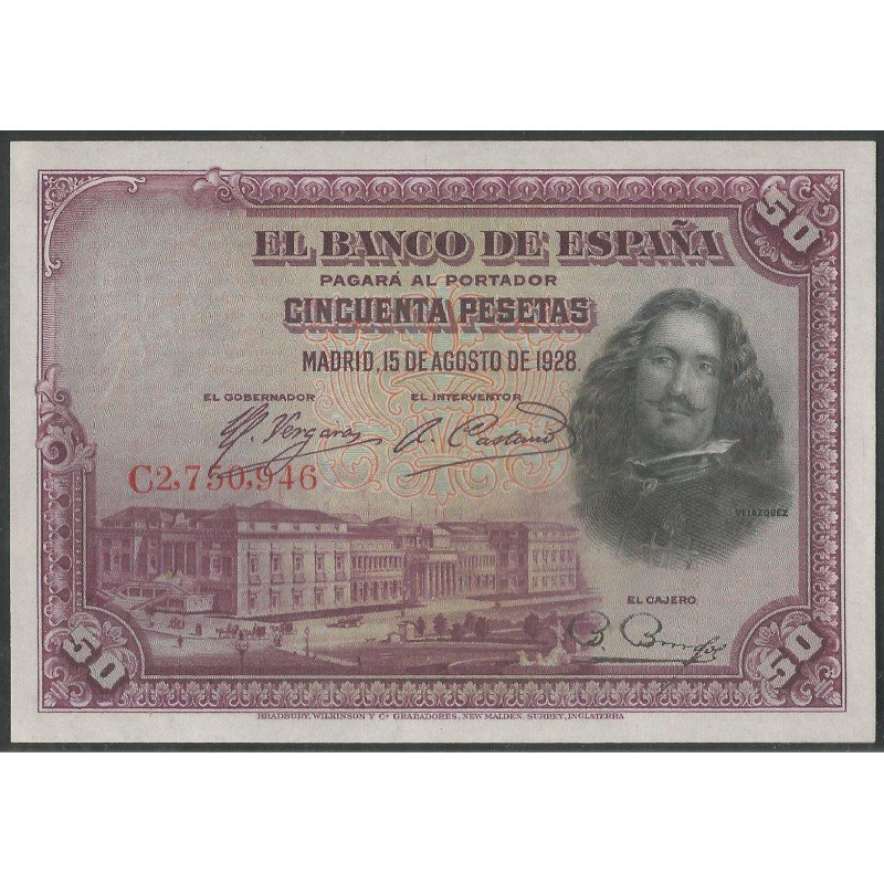 España, 50 Pesetas 15 Ago 1928 P75b