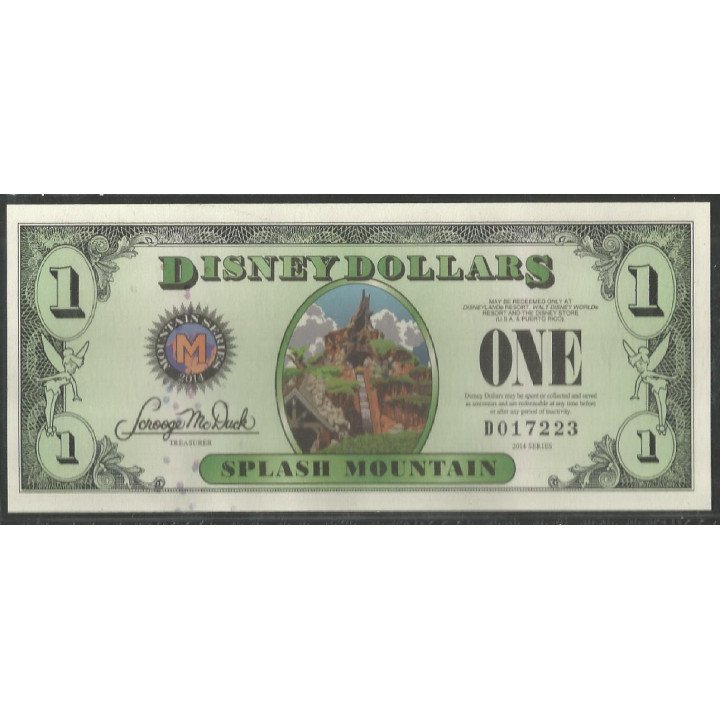 Disney, 1 Dollar 2014 Splash Mountain - Mickey Serie D DIS171