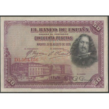 España, 50 Pesetas 15 Ago 1928 P75b