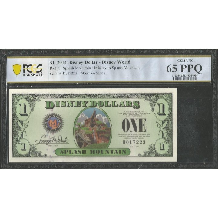 Disney, 1 Dollar 2014 Splash Mountain - Mickey Serie D DIS171