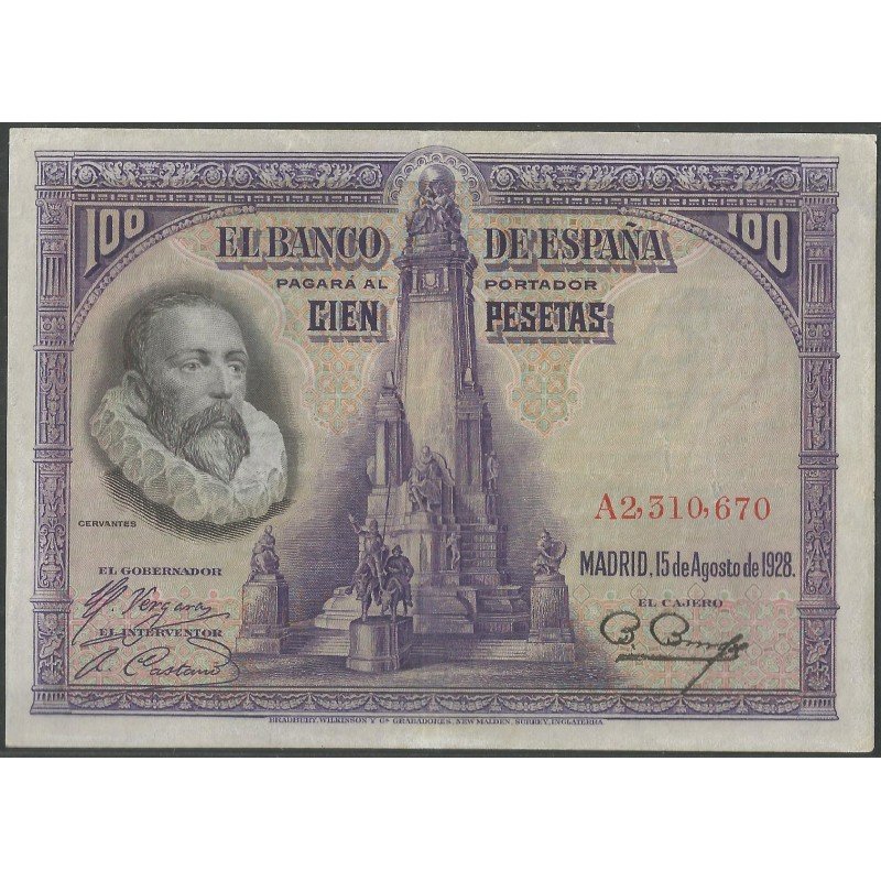 España, 100 Pesetas 15 Ago 1928 P76a