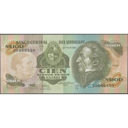 Uruguay, 100 Nuevos Pesos ND1987 G P62A