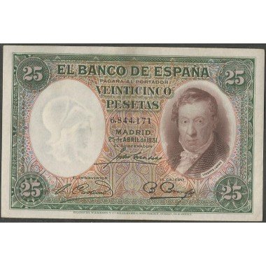 España, 25 Pesetas 25 Abr 1931 P81