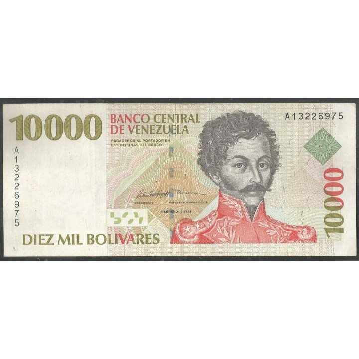 Venezuela, 10.000 Bolivares 10 Feb 1998 A 8 Dig P81