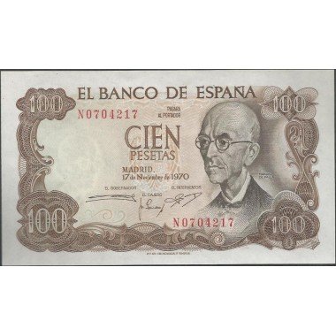 España, 100 Pesetas 17 Nov 1970 P152a