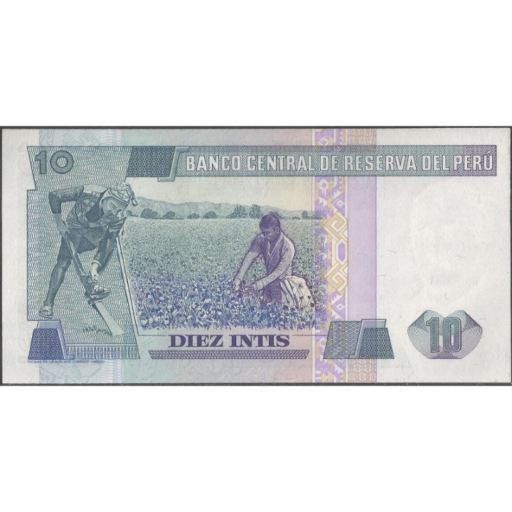 Peru 10 Intis 17 Ene 1986 P128 reverso