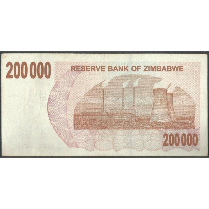 Zimbabwe 200.000 Dollars 1 Jul 2007 P49 reverso