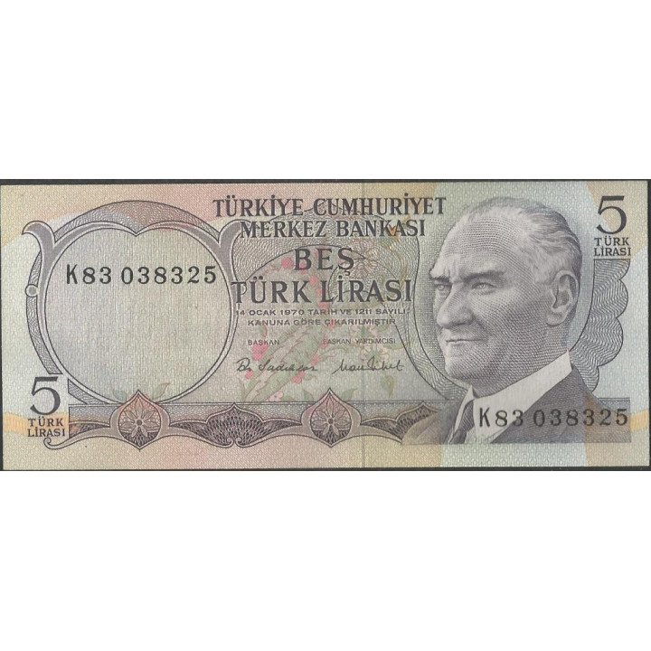 Turkya, 5 Liras L1970 (1976) P185
