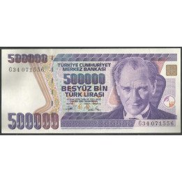 Turkya, 500.000 Liras L1970 P208c