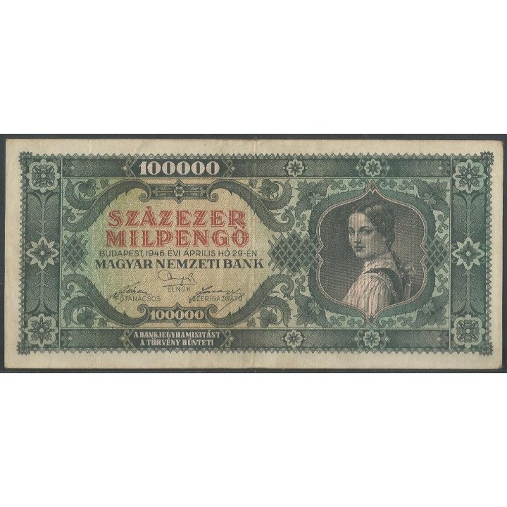 Hungria 100.000 Milpengo 29 Abr 1946 P127
