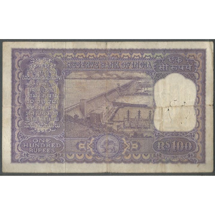 India, 100 Rupias ND1962-7 P45