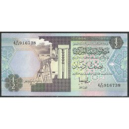 Libya, 1/2 Dinar ND1991 Firma 8 P58c