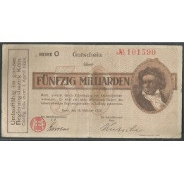 Bonn, 50 Millardos Mark 15 Oct 1923