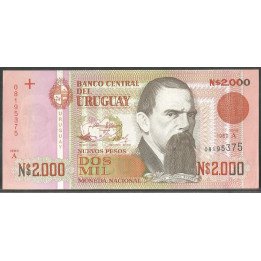 Uruguay, 2.000 Nuevos Pesos 1989 A P68a