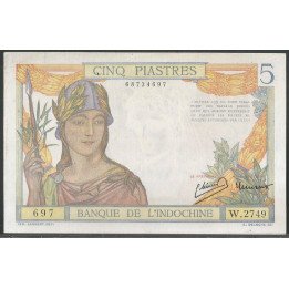 Indochina Francesa, 5 Piastres ND1946 Firma 11 P55c