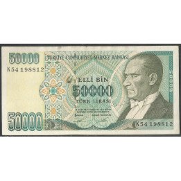 Turkya, 50.000 Liras L1970 (1995) P204