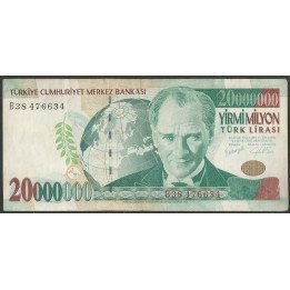 Turkya, 20.000.000 Liras L1970 (2000) P215(1)