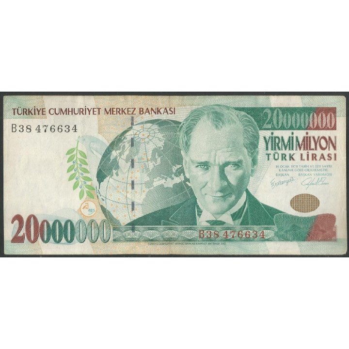 Turkya, 20.000.000 Liras L1970 (2000) P215(1)